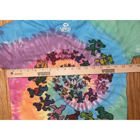 Grateful Dead Shirt Liquid Blue Spiral Bears Tie Dye Size Large - Picture 5 of 6